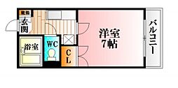 わかさやビル 1Kの間取図画像