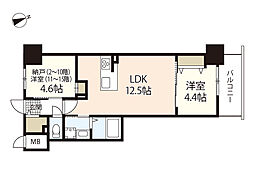 S-RESIDENCE富士見町aglitter 1SLDKの間取図画像
