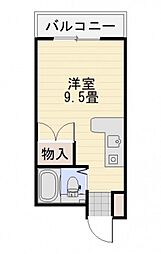 リバーサイドビル ワンルームの間取図画像