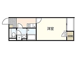 レオネクストK 1Kの間取図画像