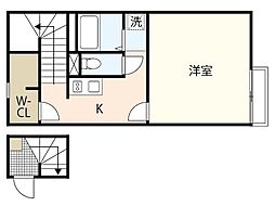 レオパレスれお 1Kの間取図画像