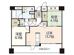 ラフィーヌ牛田本町 2LDKの間取図画像