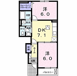 パルティーレ 2DKの間取図画像