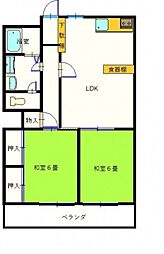 コーポサンシティー光町 2LDKの間取図画像