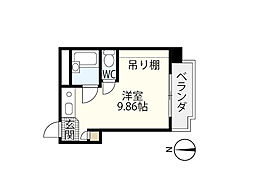 リースマンションビッグアップル広瀬北 ワンルームの間取図画像