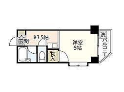 ソアール矢野 1Kの間取図画像