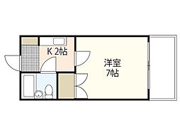 エステート山根 1Kの間取図画像