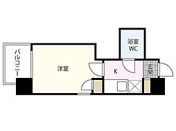ダイアパレス比治山パークサイド 1Kの間取図画像