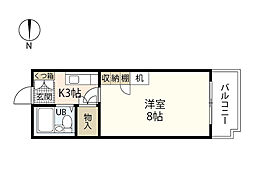 藤崎ビル3 1Kの間取図画像