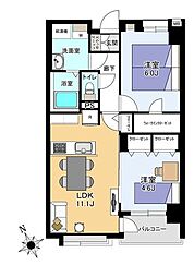 セントエルモ三鷹下連雀 2LDKの間取図画像
