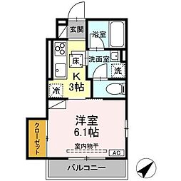 メゾン・ド・マイ 1Kの間取図画像