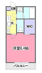 サンセット 1Kの間取図画像