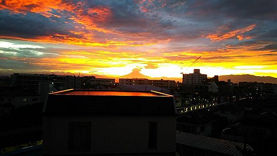富士山の夕日