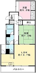 フォレスト上野毛 2LDKの間取図画像