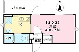 ザ・ルームズ大森町駅前 1Kの間取図画像
