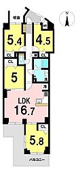 ローレルコート学園前B棟 4LDKの間取図画像