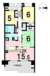 ローレルコート富雄 3LDKの間取図画像