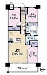 オーヴィジョン武岡テラス 3LDKの間取図画像