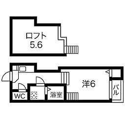 パークハイベリー新栄 1Kの間取図画像