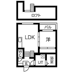 メゾンラフレ 1SLDKの間取図画像
