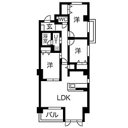 コルティーレマルフク 3LDKの間取図画像