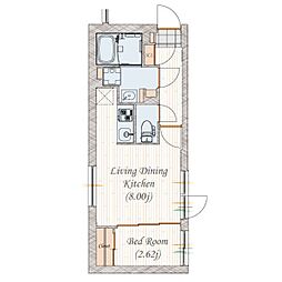 quador名古屋城駅 1LDKの間取図画像