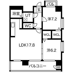 プロビデンスアオイタワー 2LDKの間取図画像