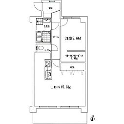 キャッスル・メイ植田 1LDKの間取図画像