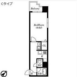 鶴舞パークヒルズ 1Kの間取図画像
