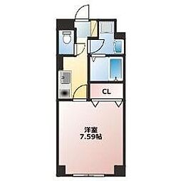 ブルースクエア 1Kの間取図画像