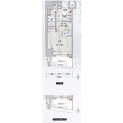 プレサンス覚王山D-Style2 ワンルームの間取図画像