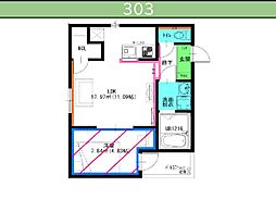 名古屋市北区清水5丁目アパート 1LDKの間取図画像