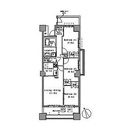 パークアクシス白壁 3LDKの間取図画像
