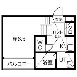 VillaClelia 1Kの間取図画像