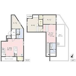 名古屋市千種区西山元町2丁目マンション 2SLDKの間取図画像
