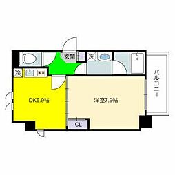 良庵 1DKの間取図画像