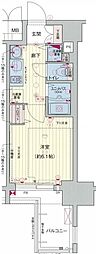 プレサンス錦プレミアム 1Kの間取図画像