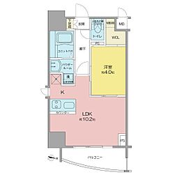 プレサンス栄ラグジュ 1LDKの間取図画像