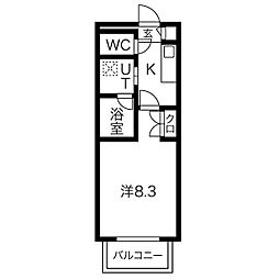 シテイライフ今池 1Kの間取図画像
