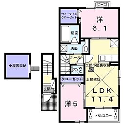 ラピスラズリ 2LDKの間取図画像