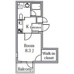 城木館 1Kの間取図画像