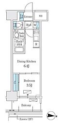 L&Cレジデンス鶴舞公園 1DKの間取図画像