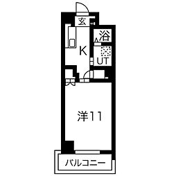 グランダール吹上 1Kの間取図画像