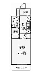 アーデン春岡 1Kの間取図画像