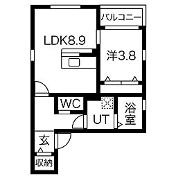 MS西志賀 1LDKの間取図画像