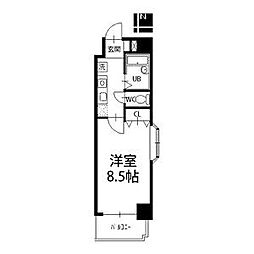 ウェステリア西大須 1Kの間取図画像