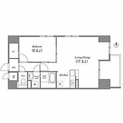 グラマシー白川公園 1LDKの間取図画像