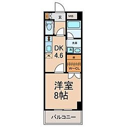 カーサビアンカ黒川 1DKの間取図画像