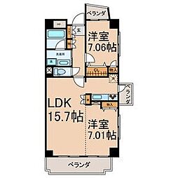 プリマベーラ 2LDKの間取図画像