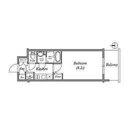 エスリード栄イーストスクエア 1Kの間取図画像